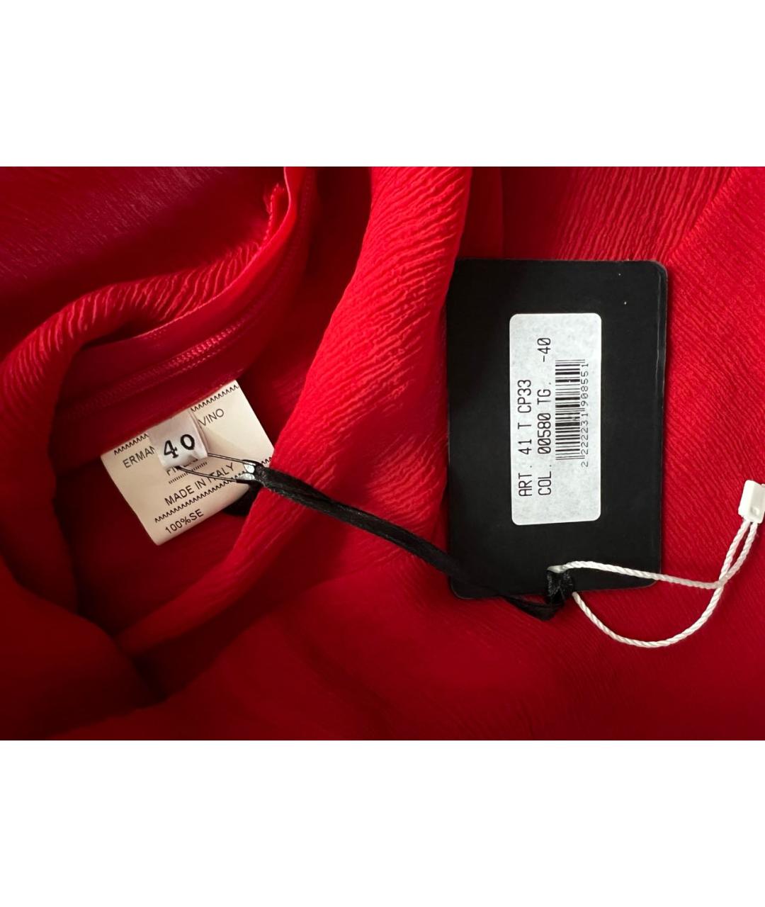ERMANNO SCERVINO Красная шелковая блузы, фото 5