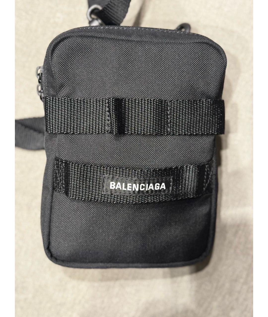 BALENCIAGA Черная тканевая барсетка, фото 2