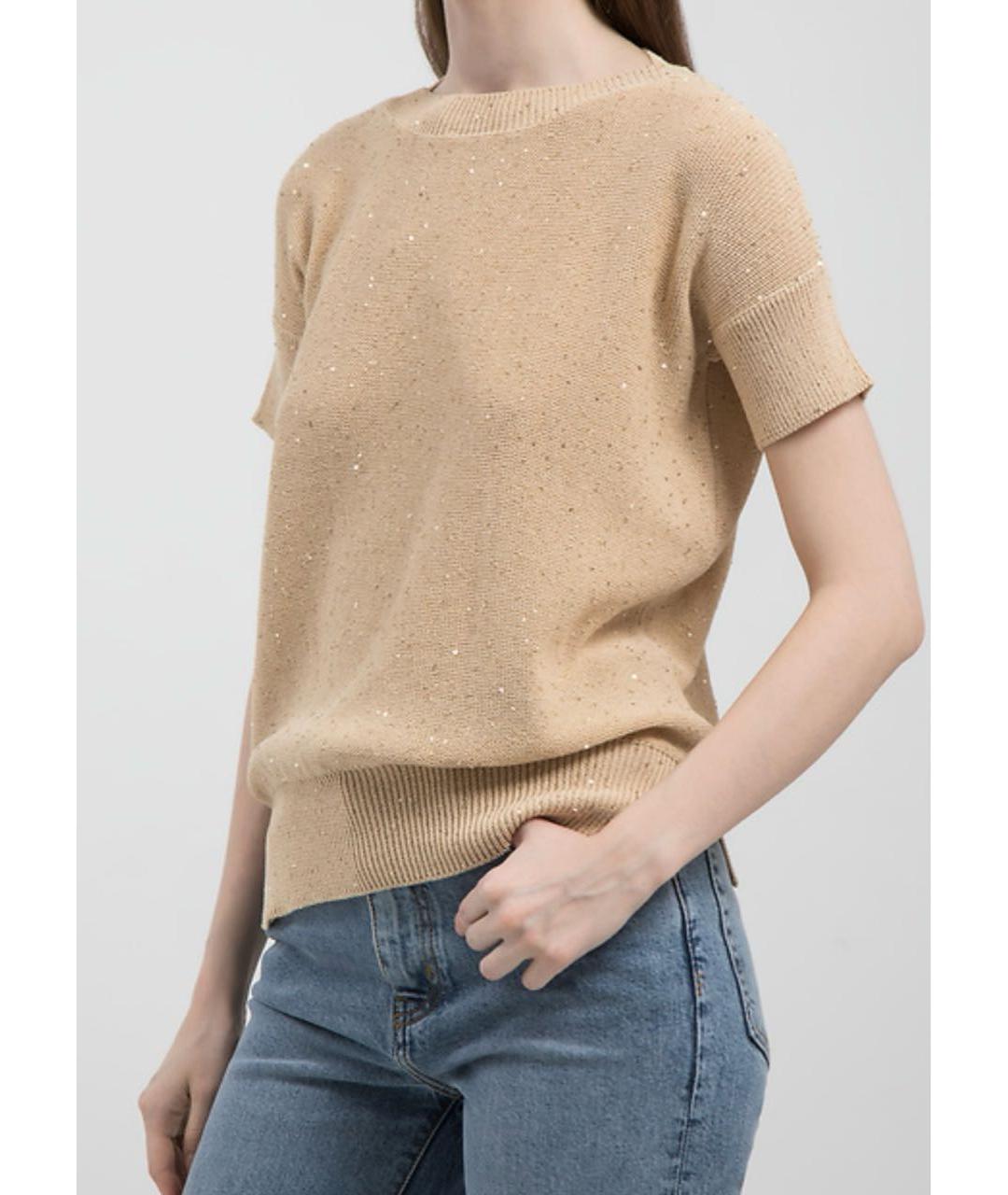 LORENA ANTONIAZZI Бежевый хлопковый джемпер / свитер, фото 3