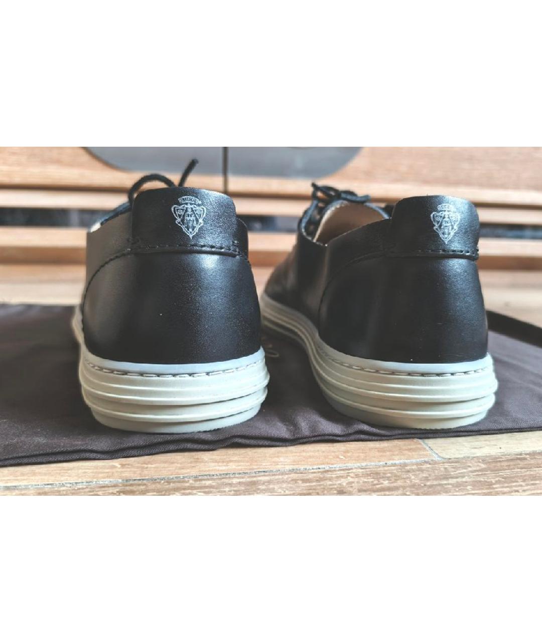 GUCCI Черные кожаные низкие кроссовки / кеды, фото 5