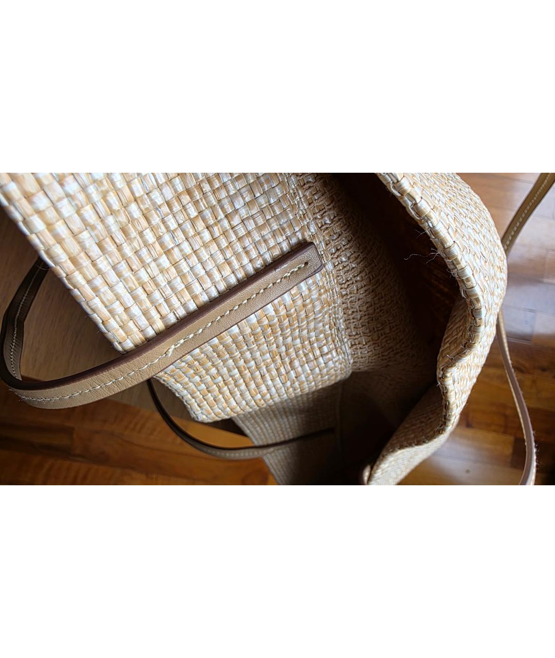 PRADA Желтая пелетеная пляжная сумка, фото 5