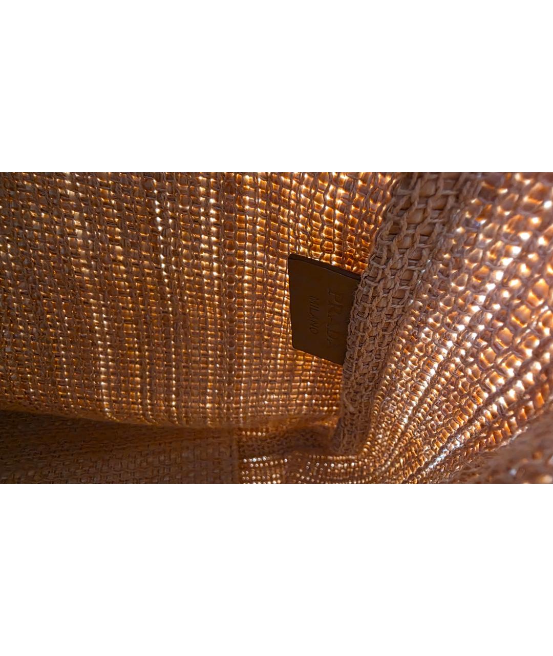 PRADA Желтая пелетеная пляжная сумка, фото 4