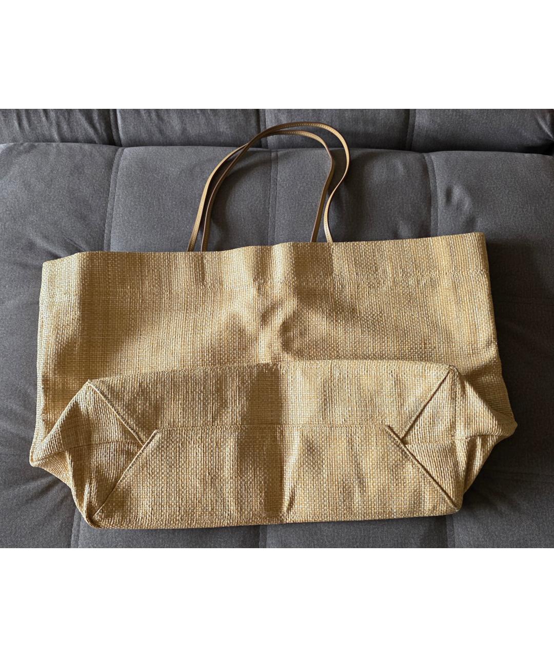 PRADA Желтая пелетеная пляжная сумка, фото 2