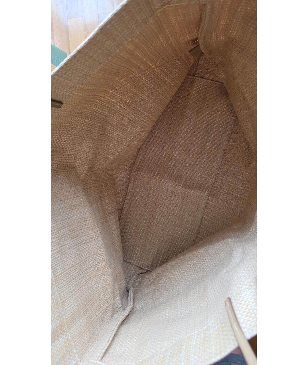 PRADA Желтая пелетеная пляжная сумка, фото 3