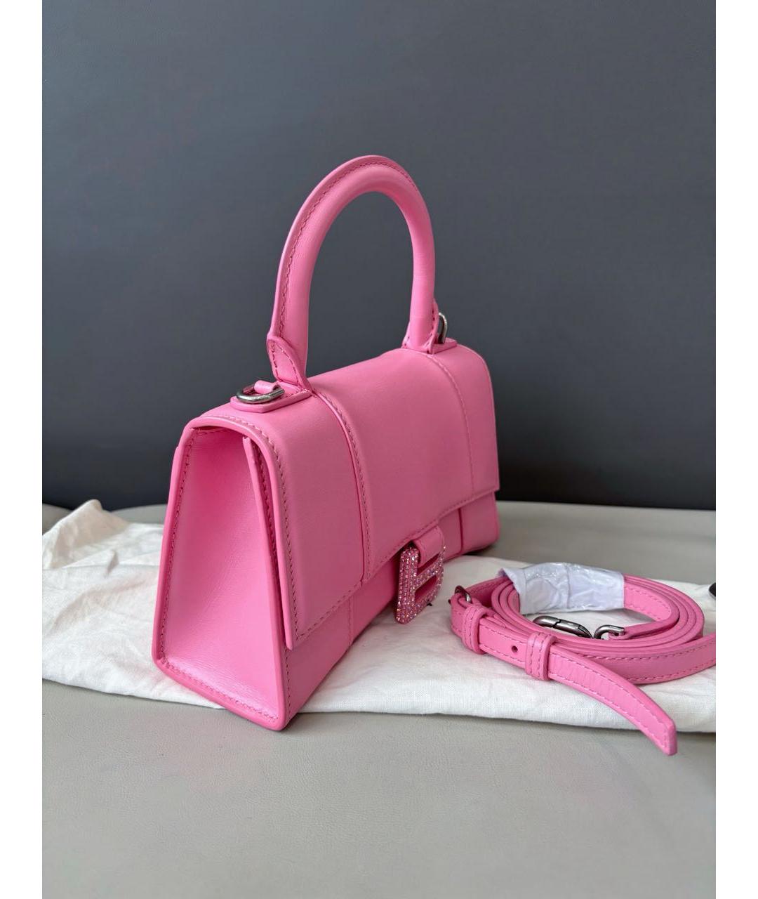 BALENCIAGA Розовая кожаная сумка с короткими ручками, фото 4