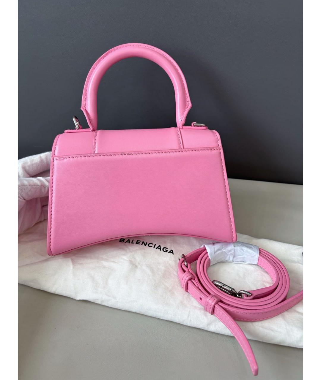 BALENCIAGA Розовая кожаная сумка с короткими ручками, фото 3