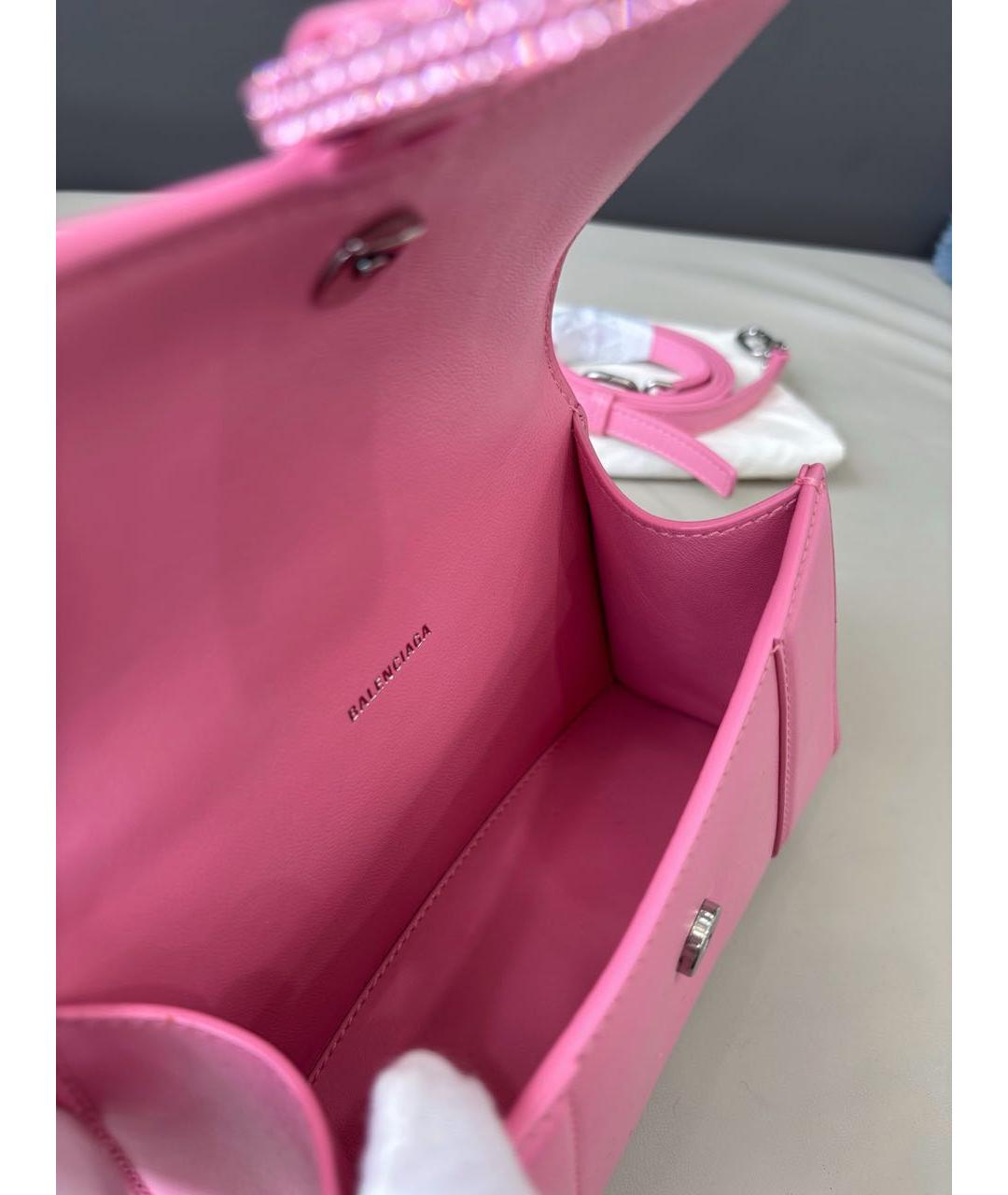 BALENCIAGA Розовая кожаная сумка с короткими ручками, фото 7