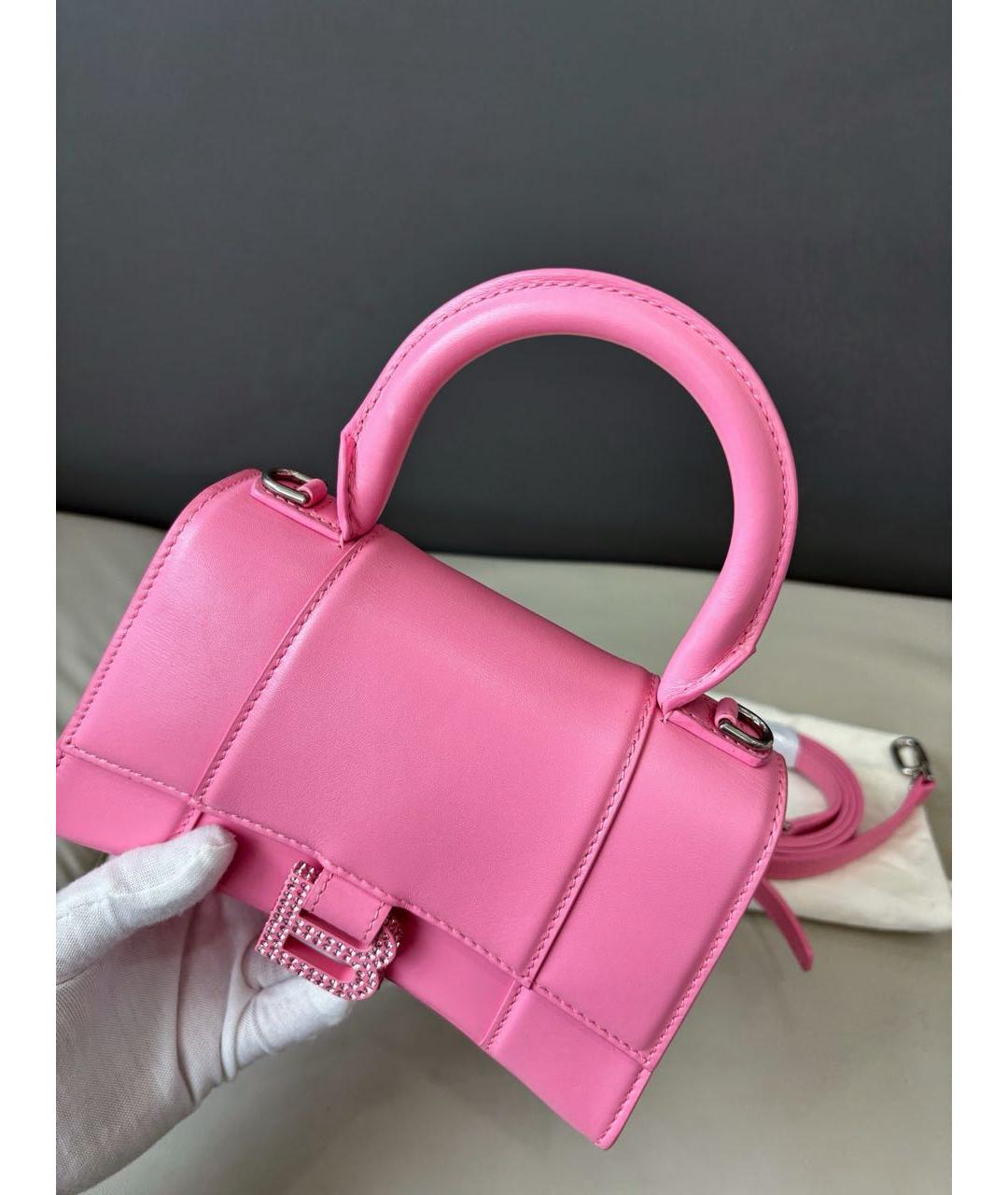 BALENCIAGA Розовая кожаная сумка с короткими ручками, фото 8