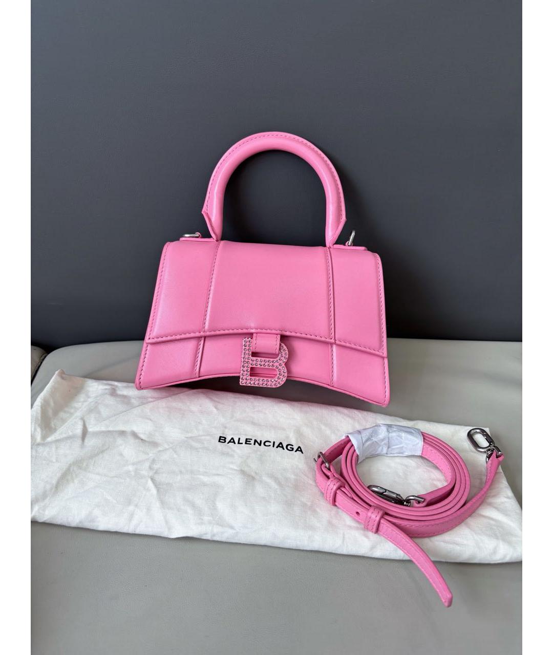 BALENCIAGA Розовая кожаная сумка с короткими ручками, фото 2