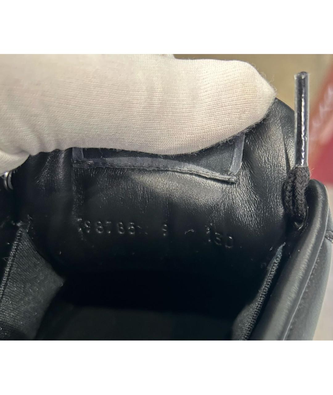 GUCCI Черные кожаные низкие кроссовки / кеды, фото 7