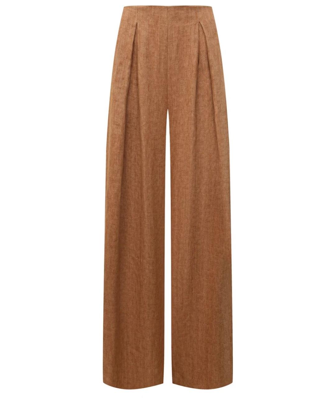 LORENA ANTONIAZZI Коричневый льняной костюм с брюками, фото 4