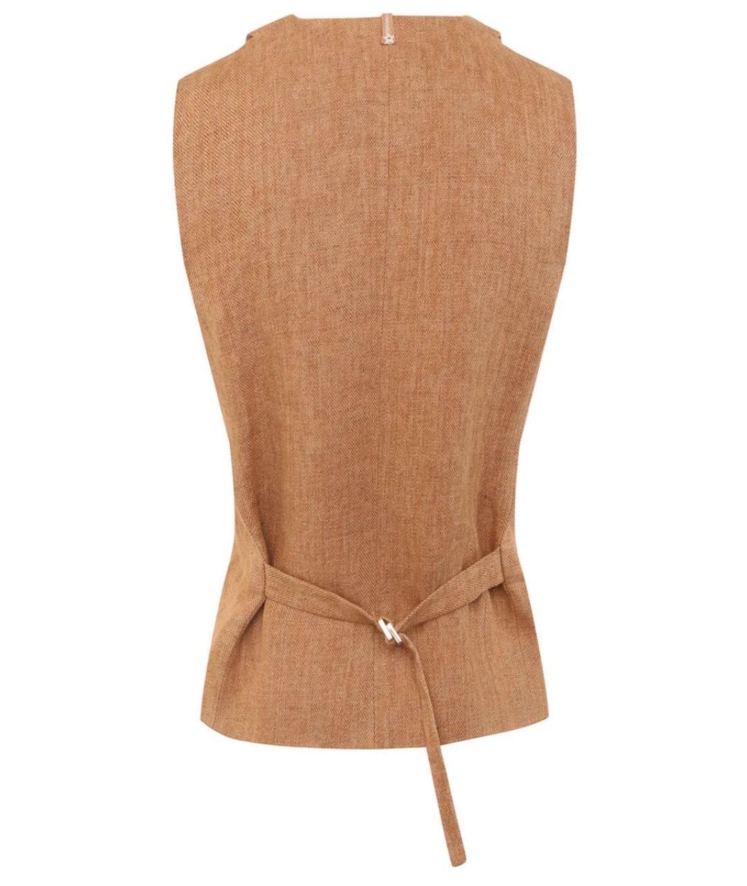 LORENA ANTONIAZZI Коричневый льняной костюм с брюками, фото 3