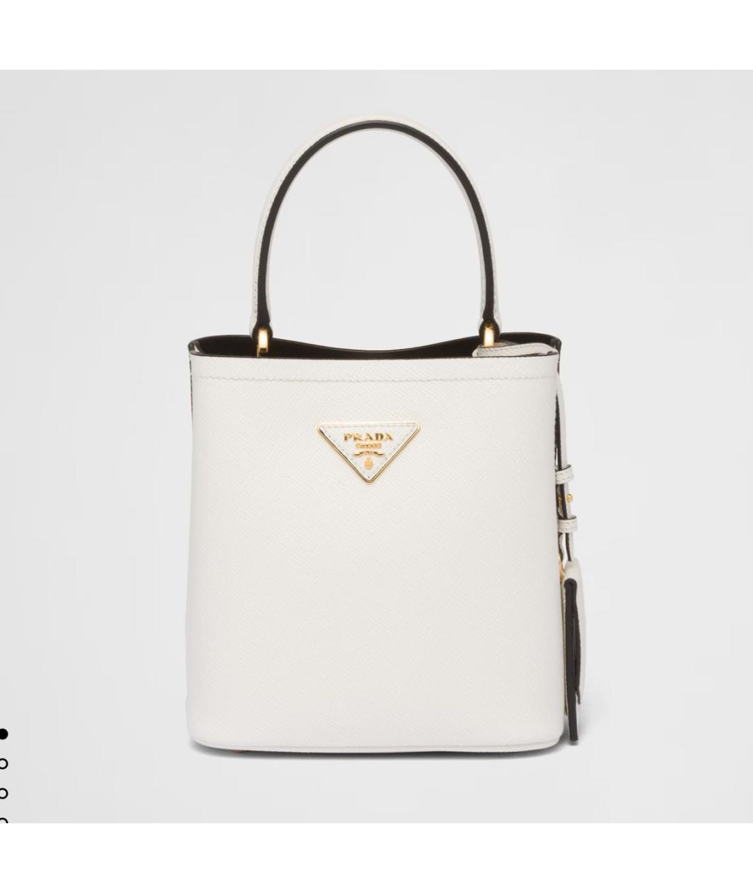 PRADA Белая кожаная сумка тоут, фото 2