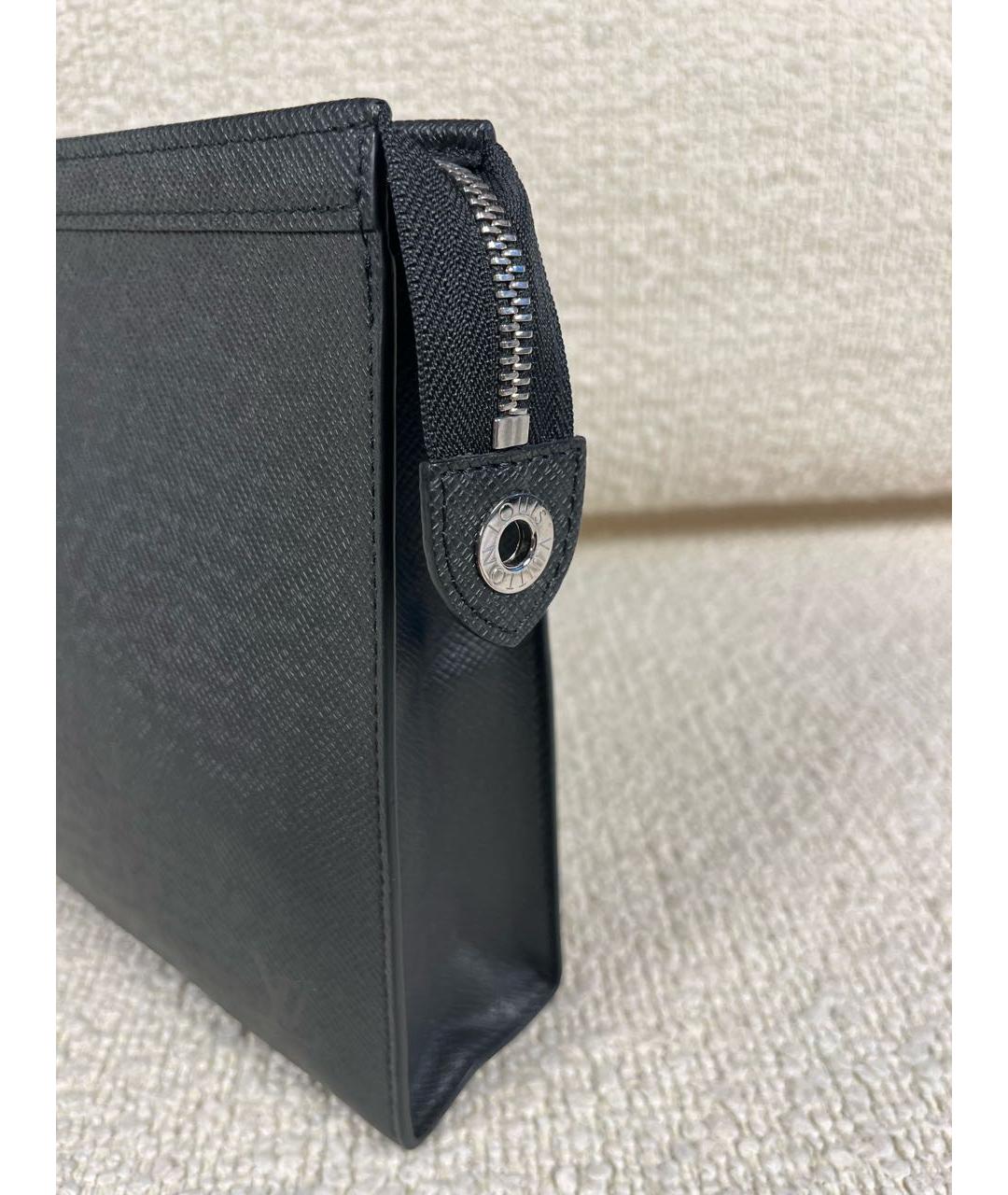 LOUIS VUITTON Антрацитовая кожаная папка для документов, фото 4