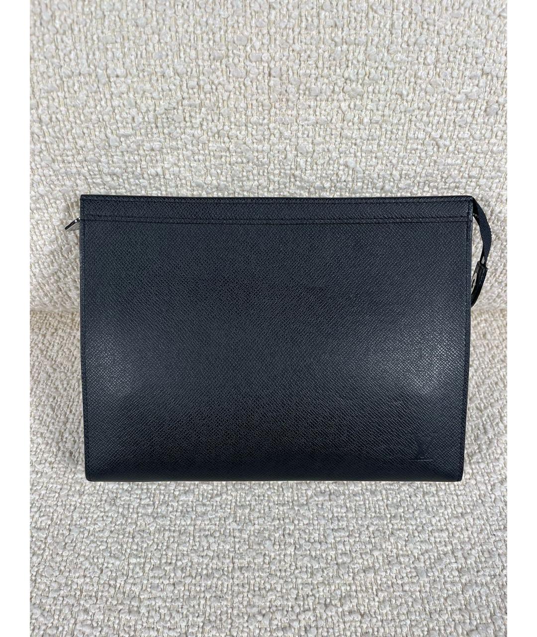 LOUIS VUITTON Антрацитовая кожаная папка для документов, фото 9