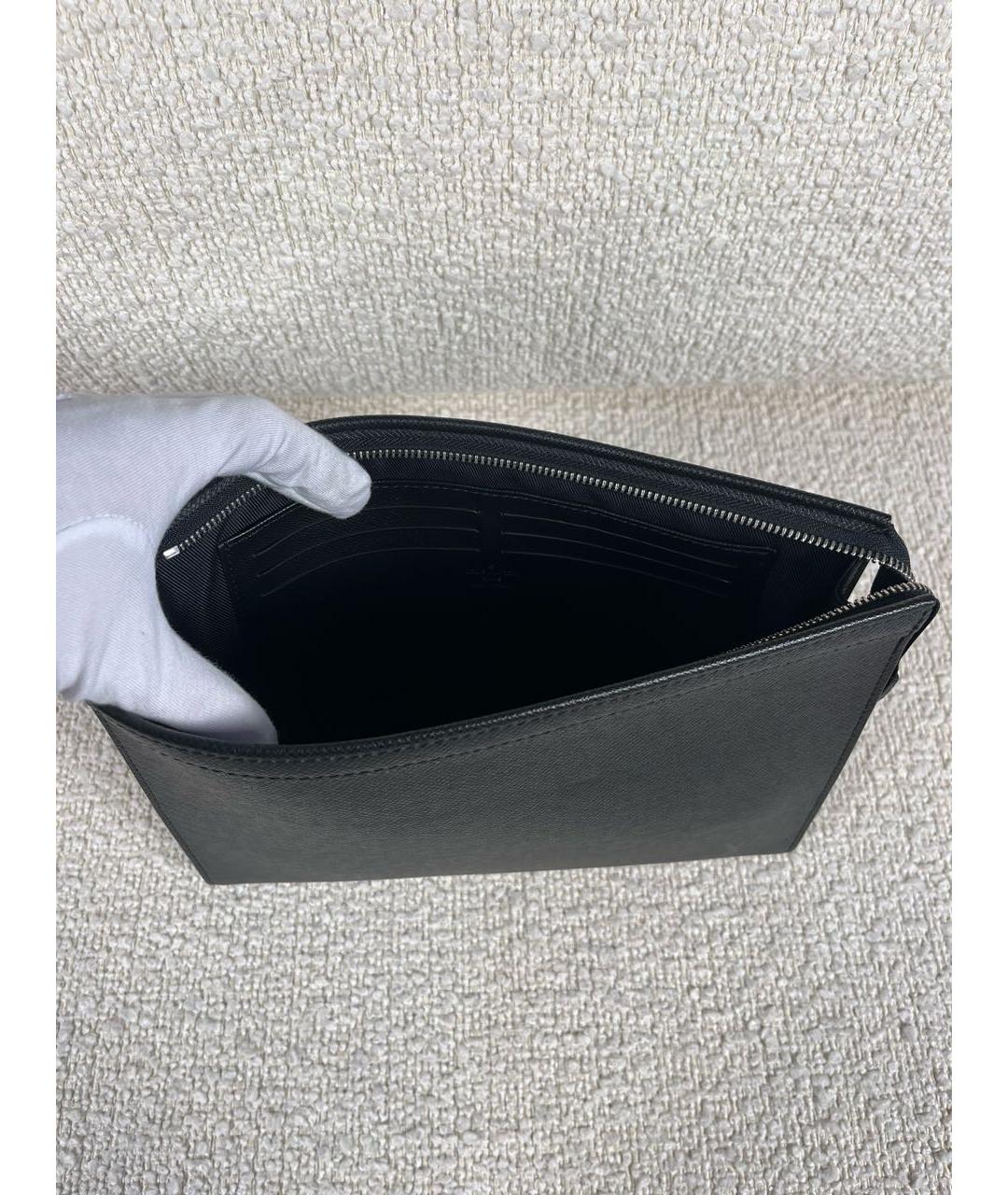 LOUIS VUITTON Антрацитовая кожаная папка для документов, фото 8