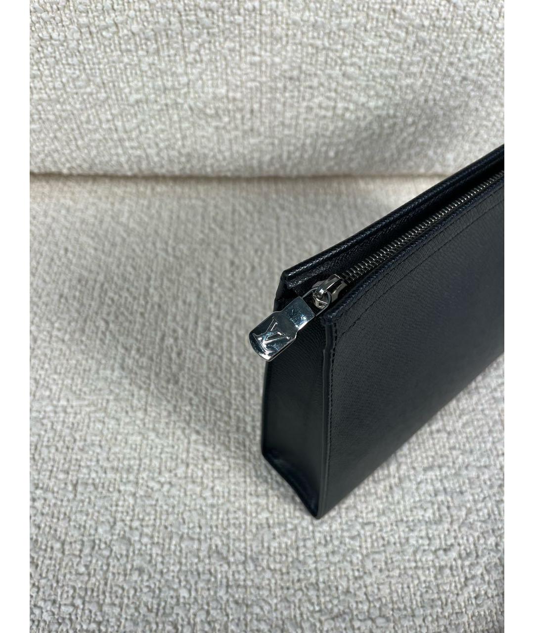 LOUIS VUITTON Антрацитовая кожаная папка для документов, фото 5