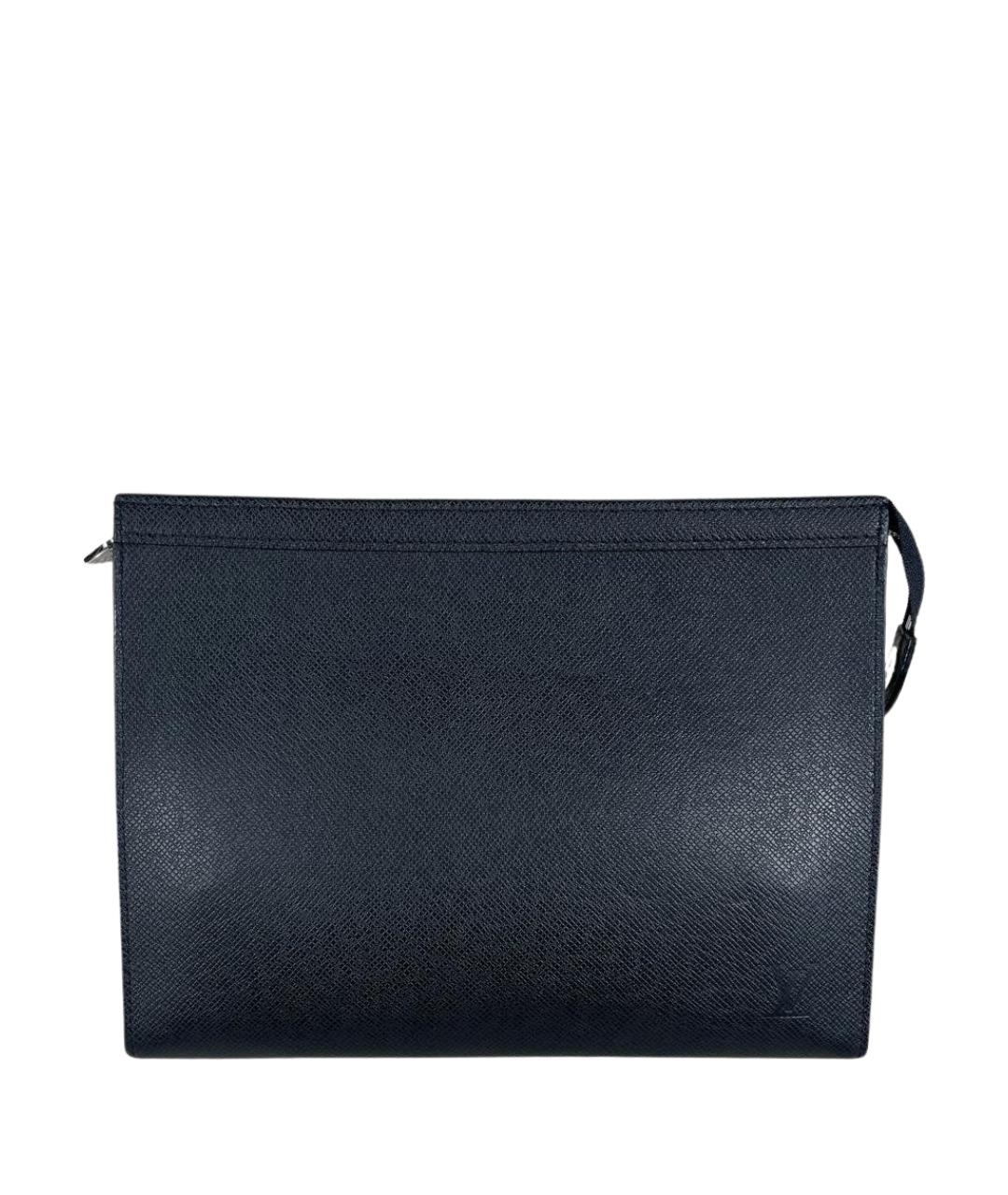 LOUIS VUITTON Антрацитовая кожаная папка для документов, фото 1