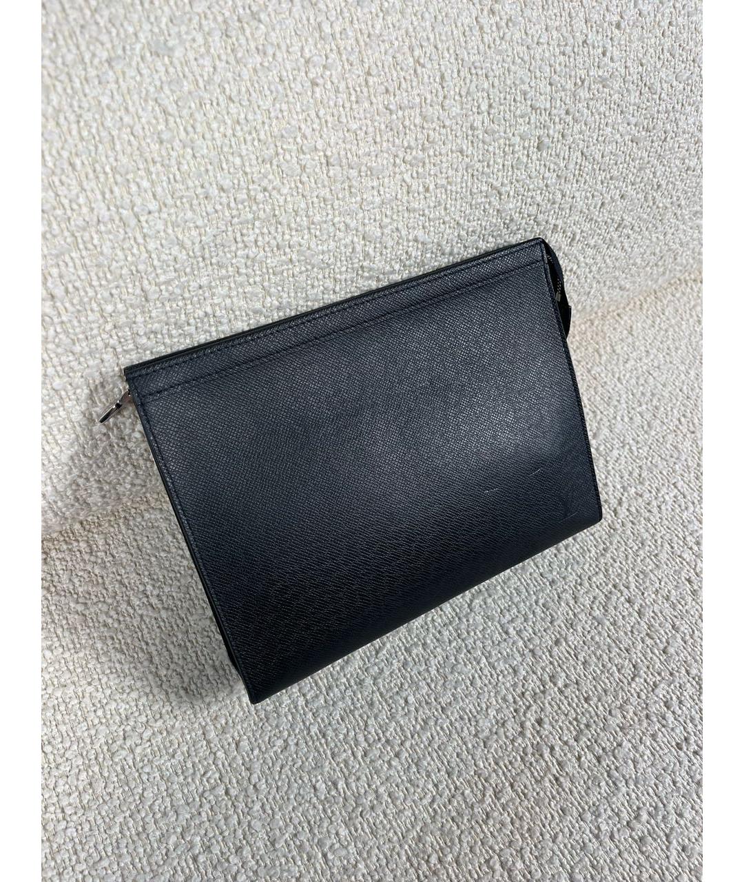 LOUIS VUITTON Антрацитовая кожаная папка для документов, фото 2