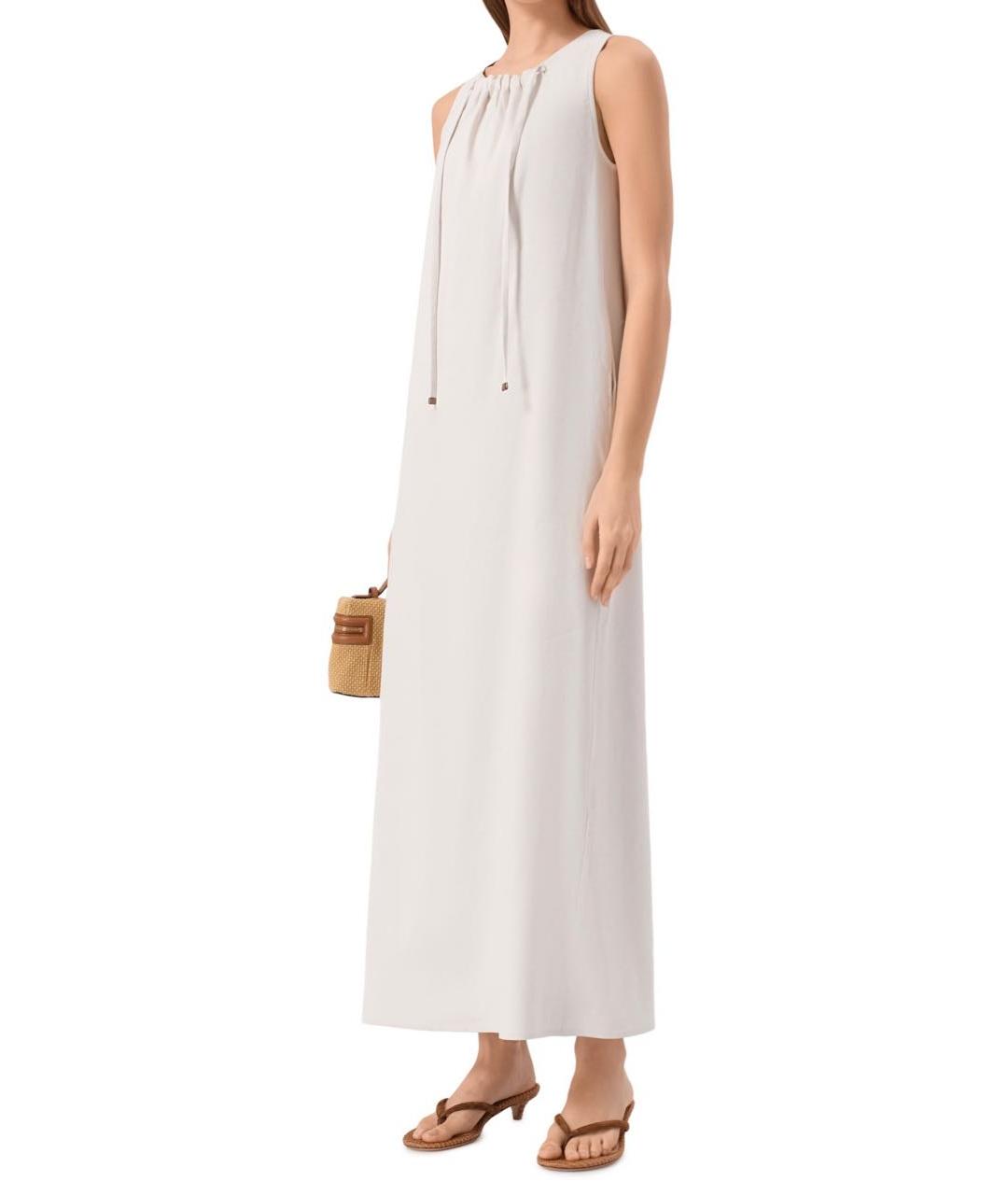 LORENA ANTONIAZZI Бежевое льняное повседневное платье, фото 2