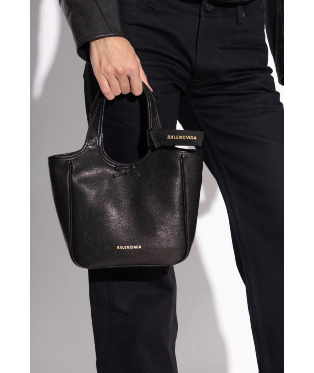 BALENCIAGA Черная кожаная сумка через плечо, фото 3