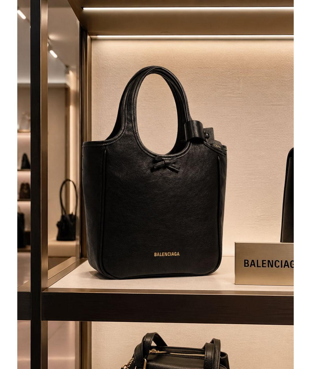 BALENCIAGA Черная кожаная сумка через плечо, фото 4