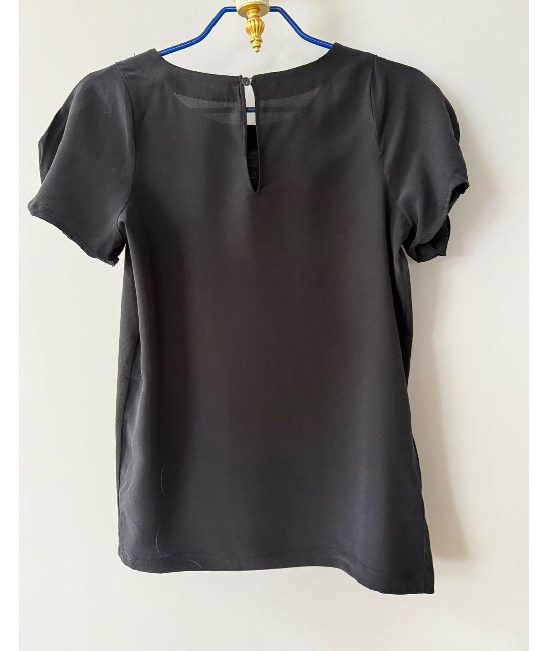 MIU MIU Черная шелковая футболка, фото 2