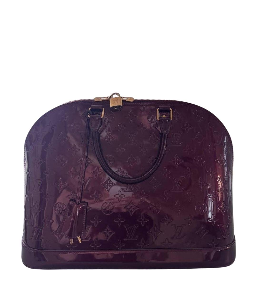 LOUIS VUITTON Бордовая сумка тоут из лакированной кожи, фото 1