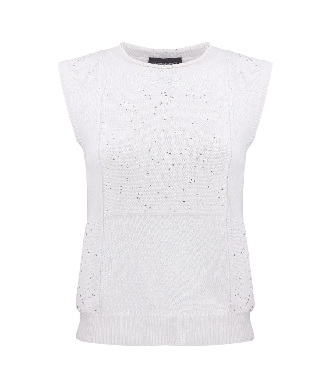 LORENA ANTONIAZZI Белый хлопковый джемпер / свитер, фото 1