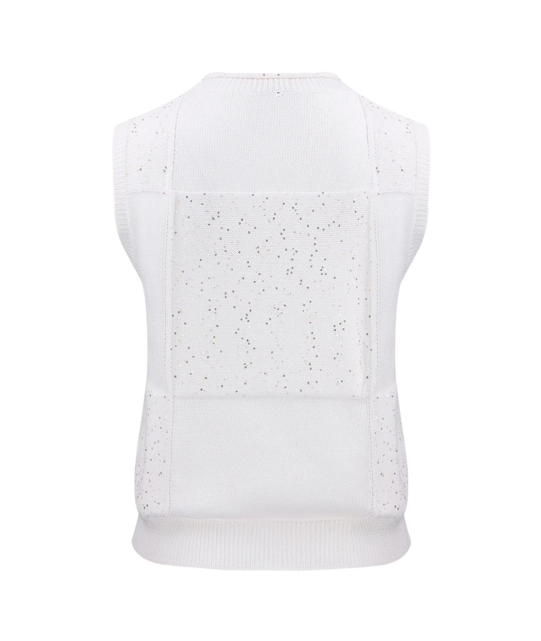 LORENA ANTONIAZZI Белый хлопковый джемпер / свитер, фото 2