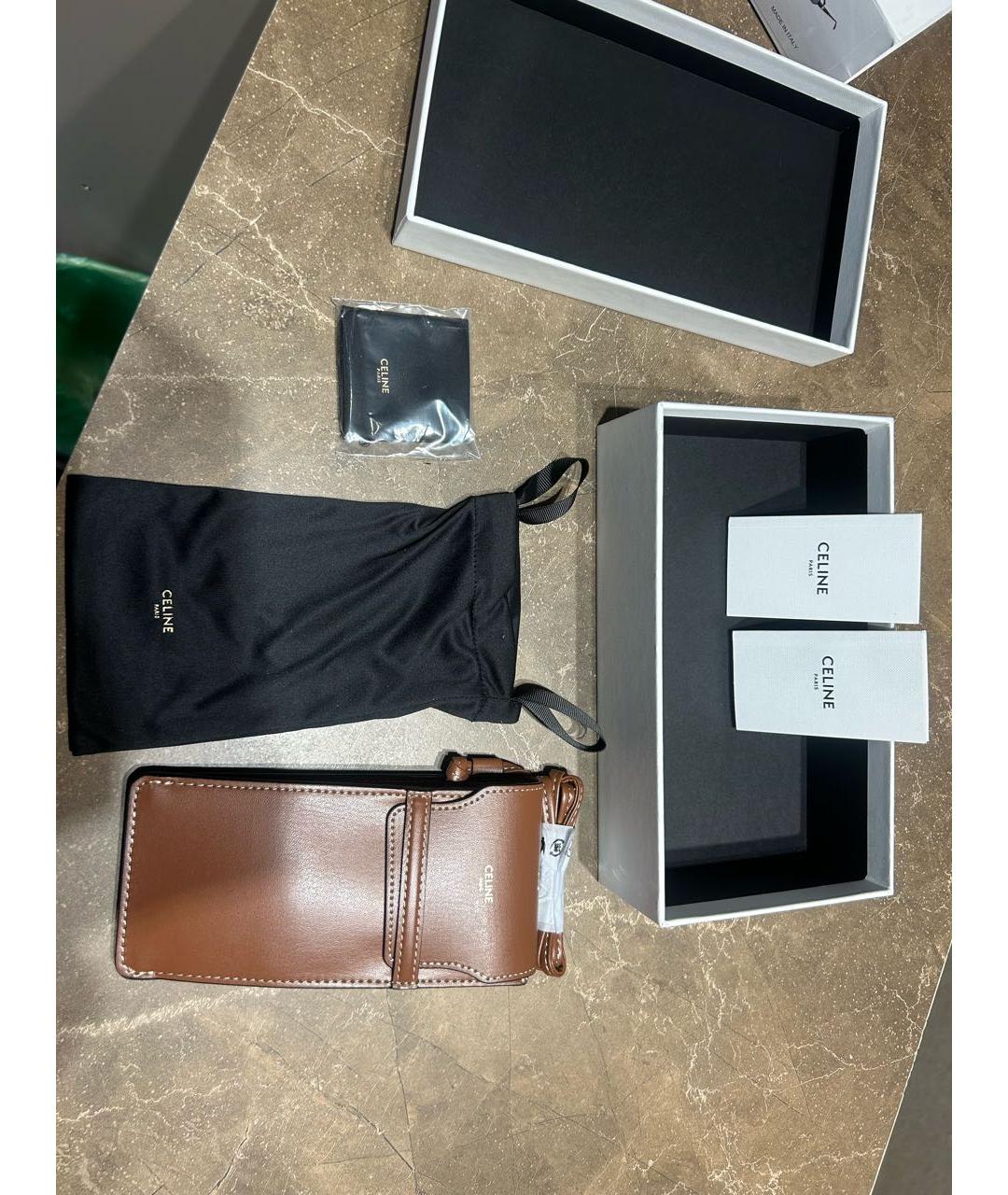 CELINE Черные металлические солнцезащитные очки, фото 6