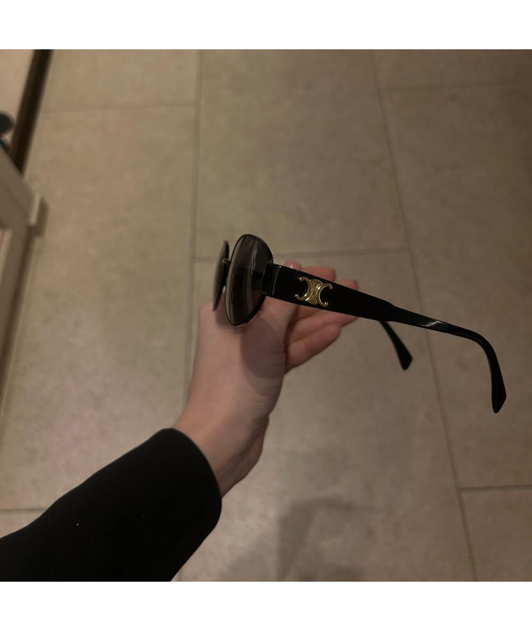 CELINE Черные металлические солнцезащитные очки, фото 8