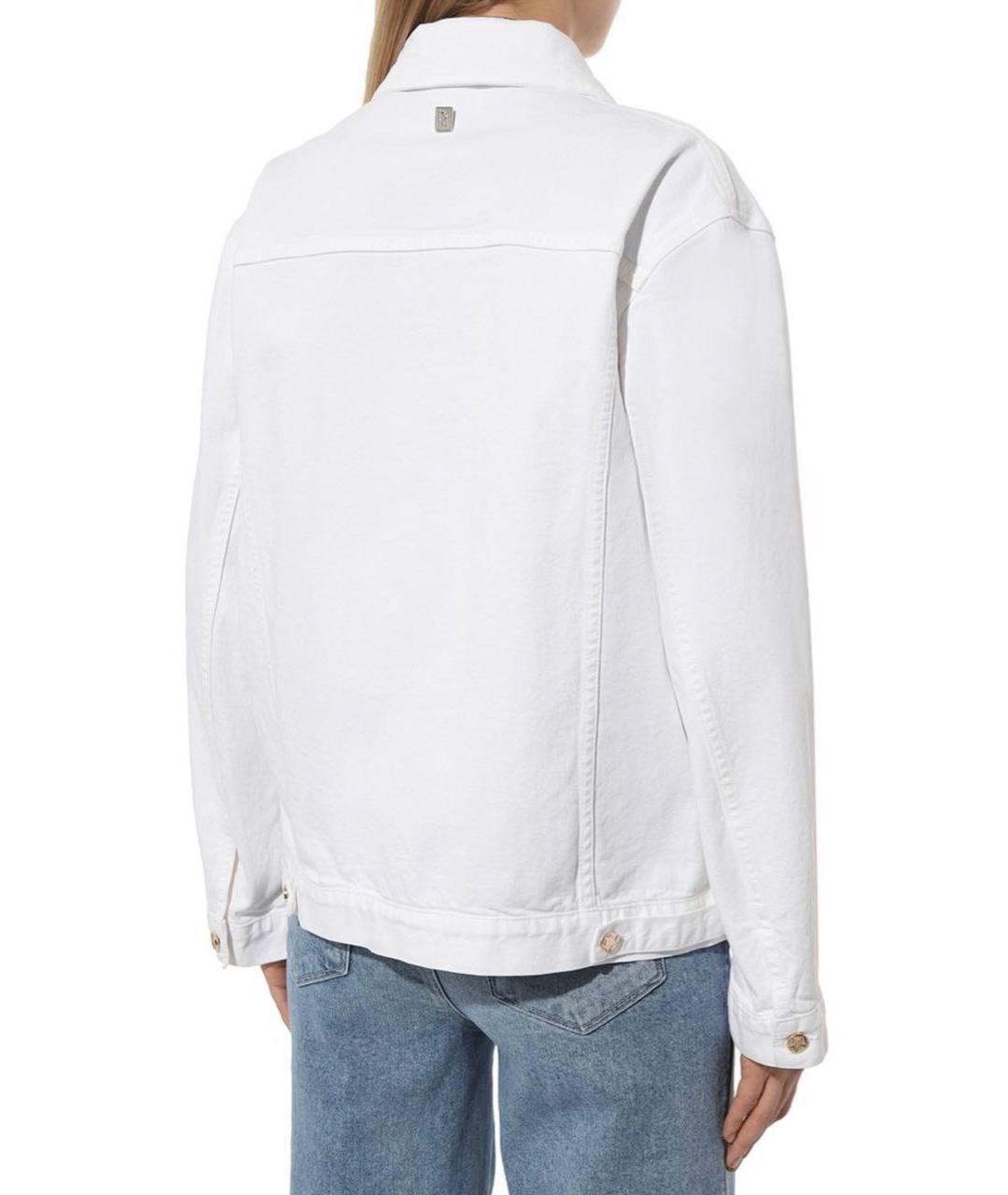 LORENA ANTONIAZZI Белая хлопко-эластановая куртка, фото 3