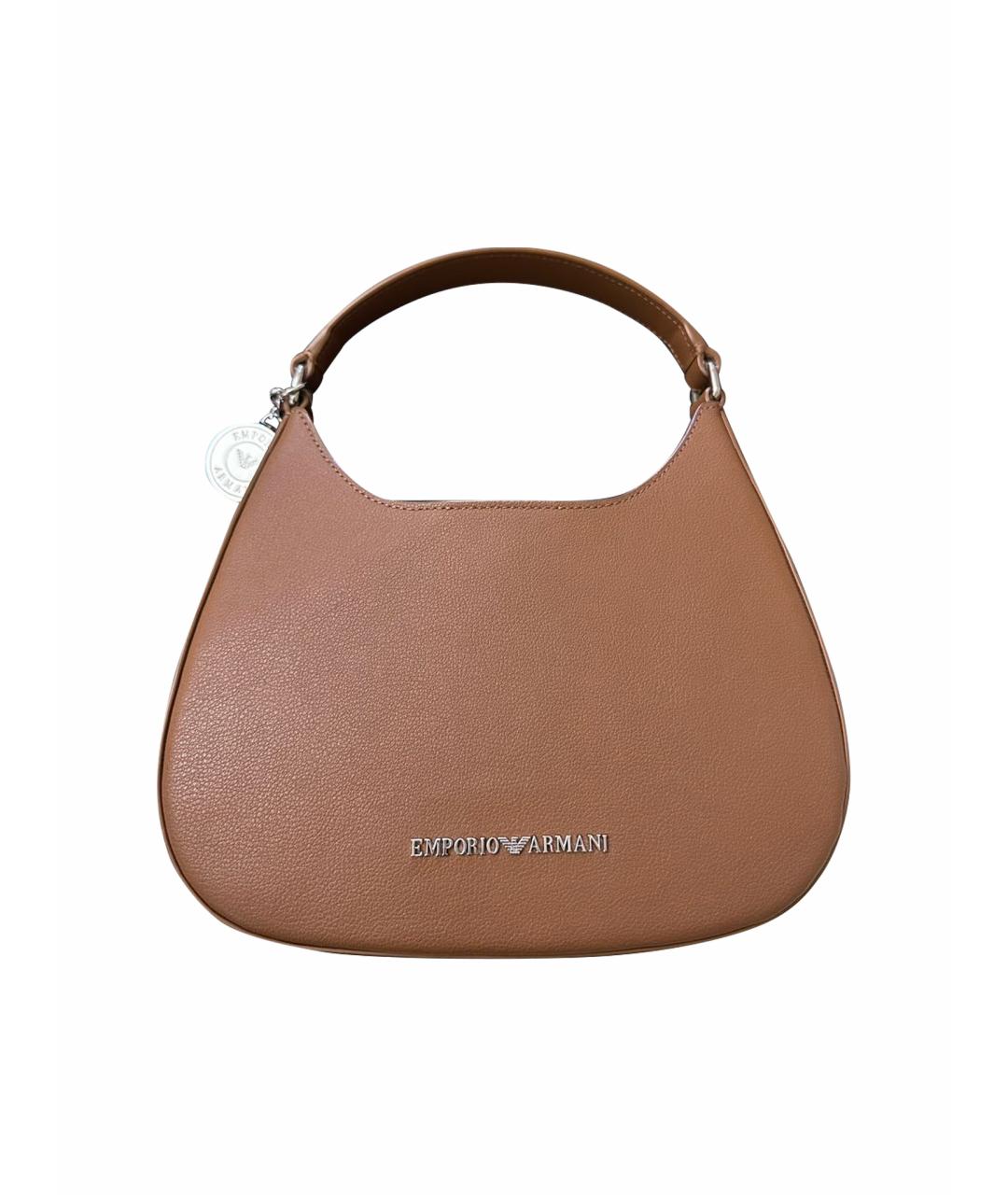 EMPORIO ARMANI Коричневая сумка с короткими ручками из искусственной кожи, фото 1