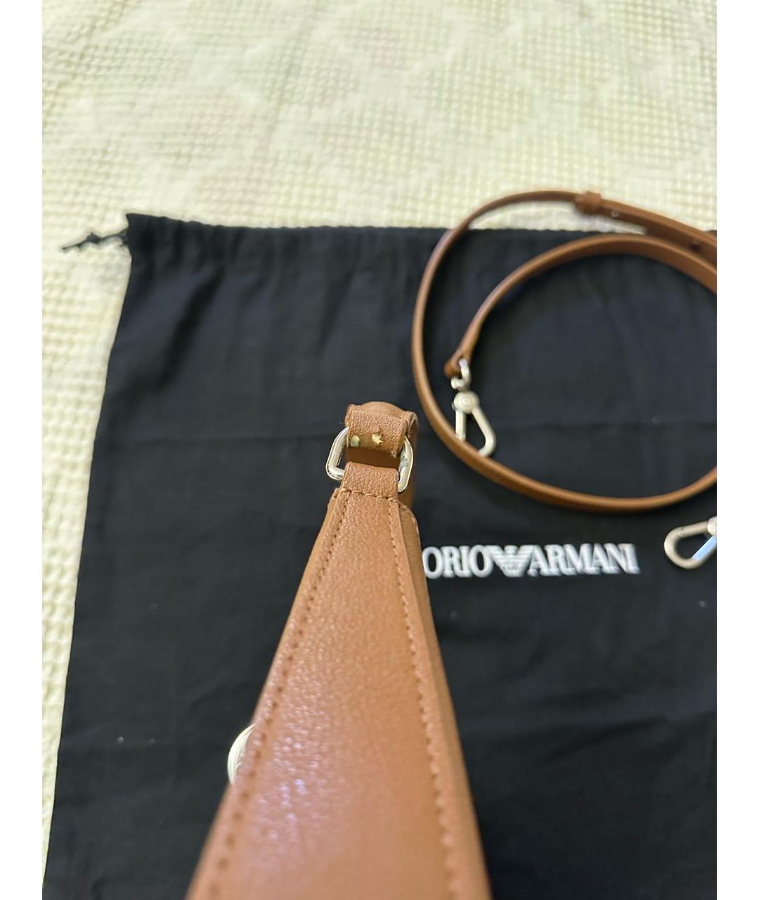 EMPORIO ARMANI Коричневая сумка с короткими ручками из искусственной кожи, фото 6