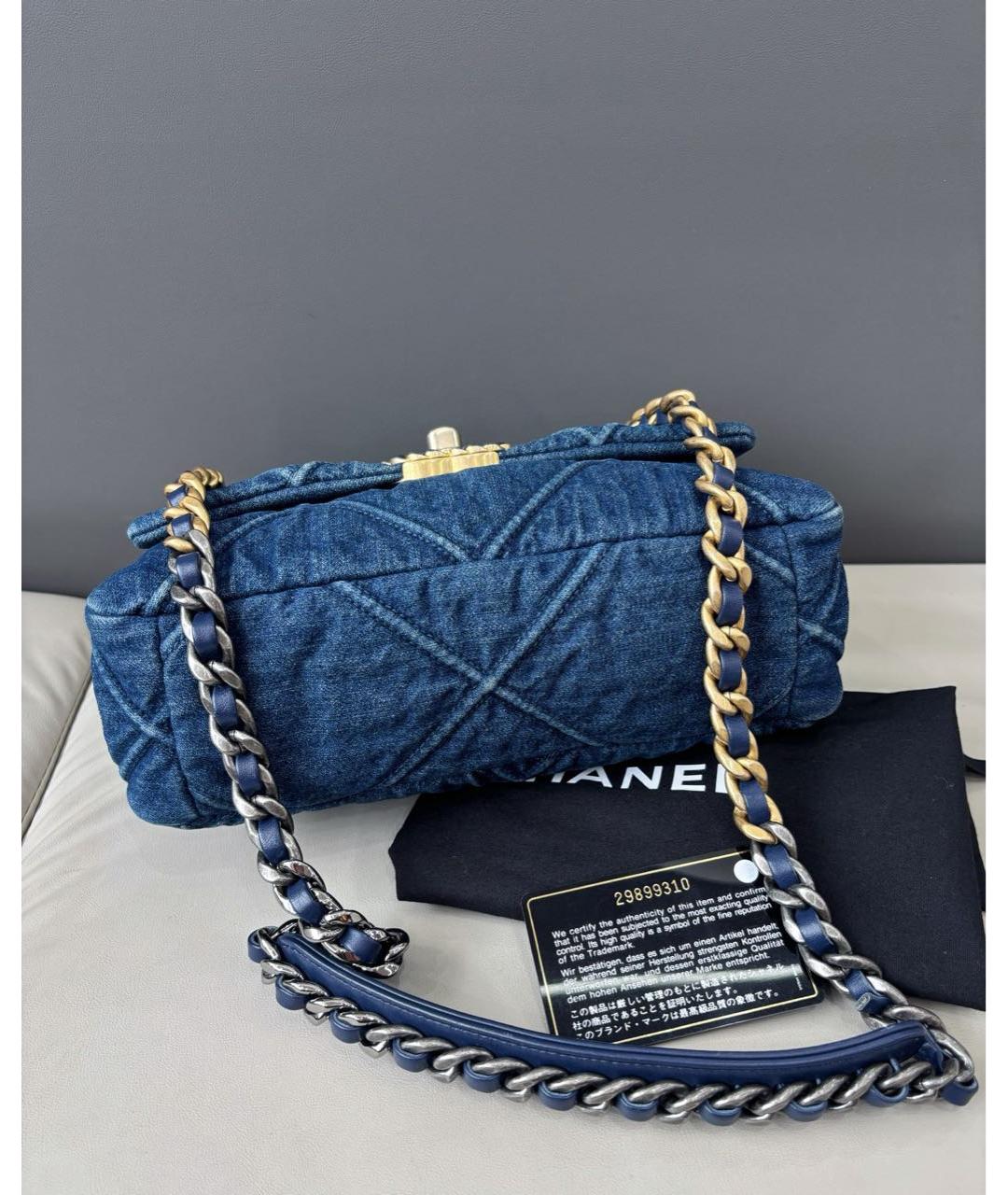 CHANEL Темно-синяя деним сумка через плечо, фото 5