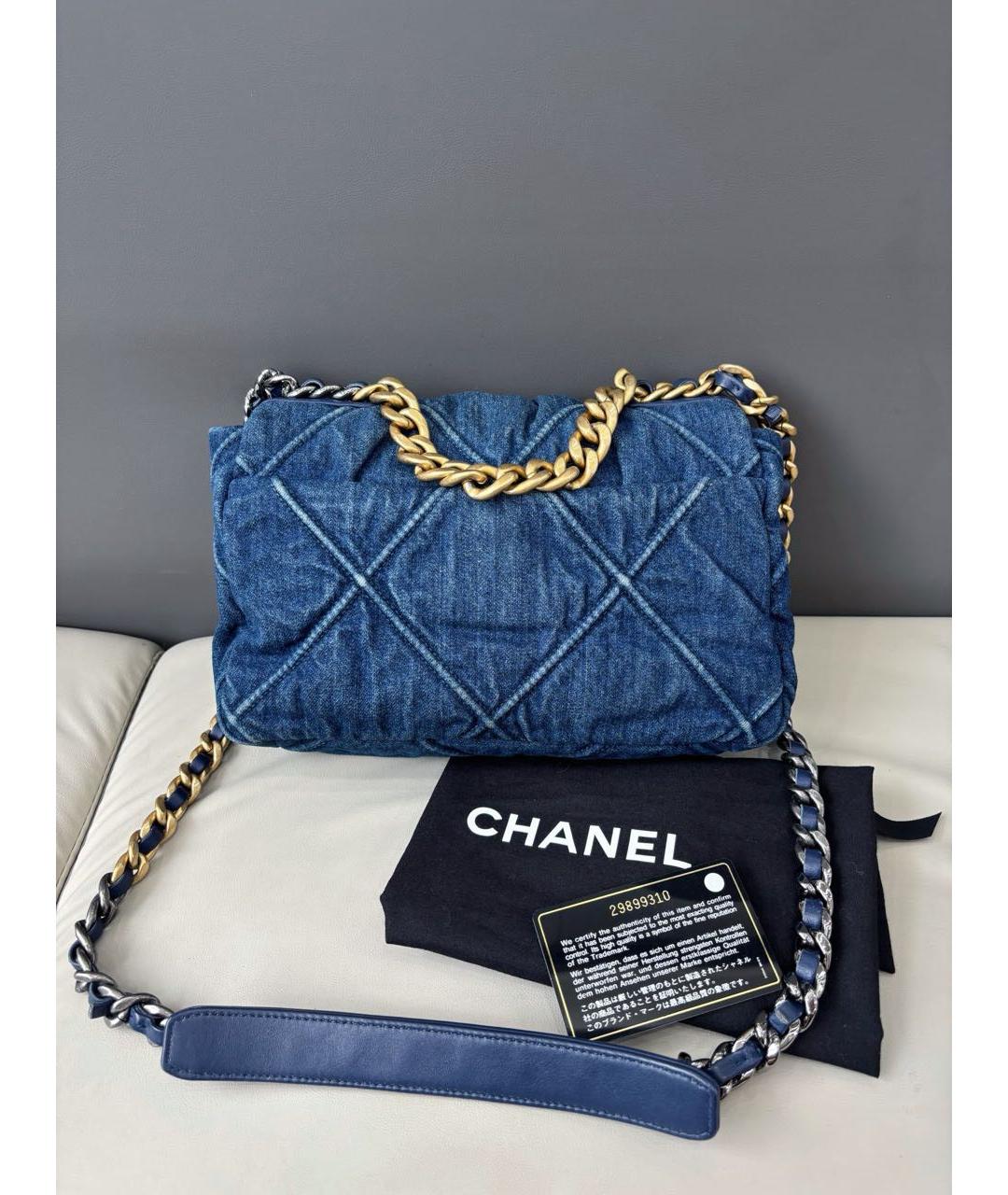 CHANEL Темно-синяя деним сумка через плечо, фото 4