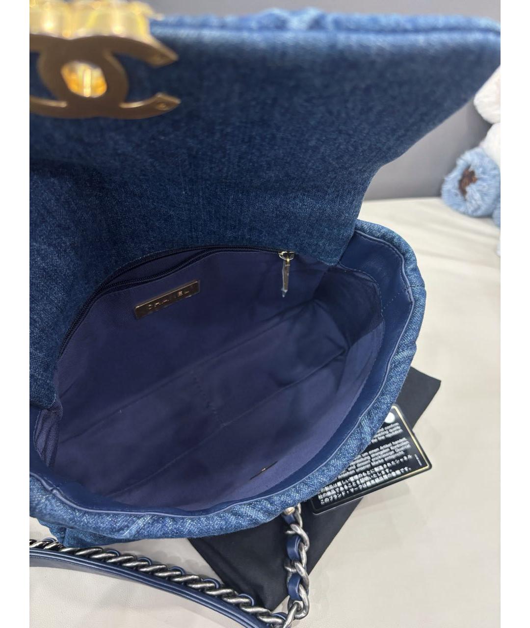 CHANEL Темно-синяя деним сумка через плечо, фото 8