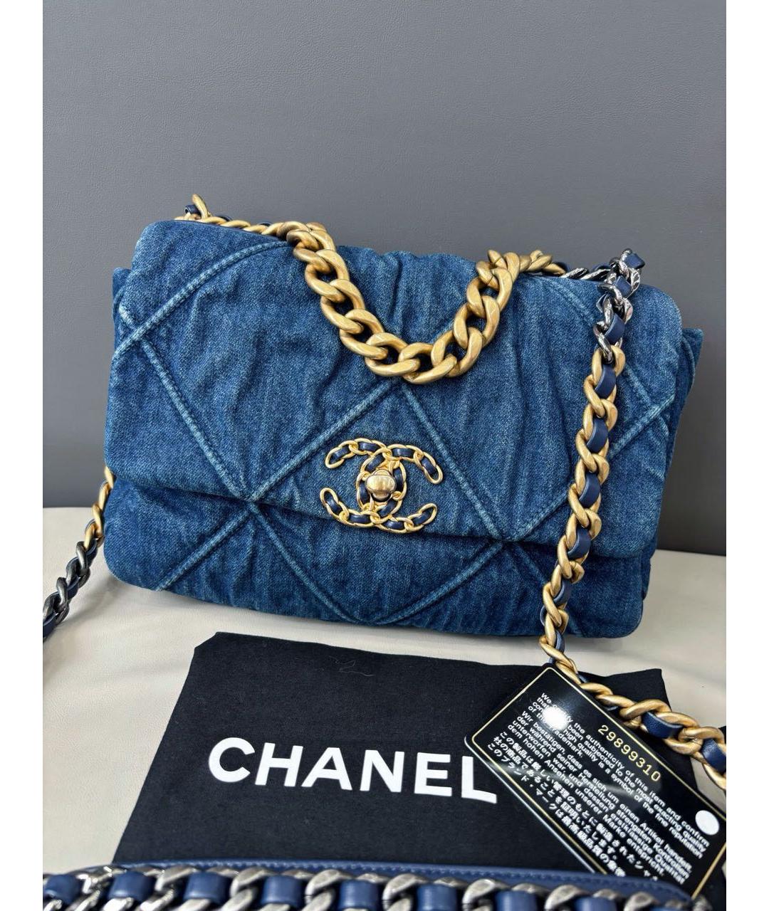 CHANEL Темно-синяя деним сумка через плечо, фото 2