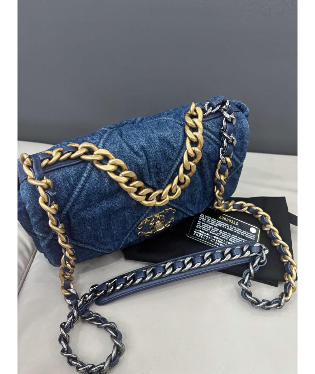 CHANEL Темно-синяя деним сумка через плечо, фото 6