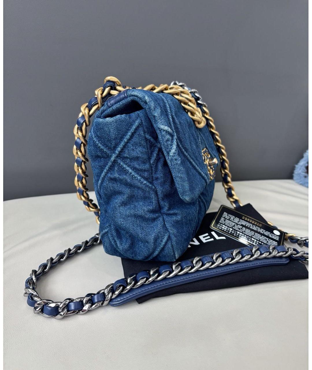 CHANEL Темно-синяя деним сумка через плечо, фото 3