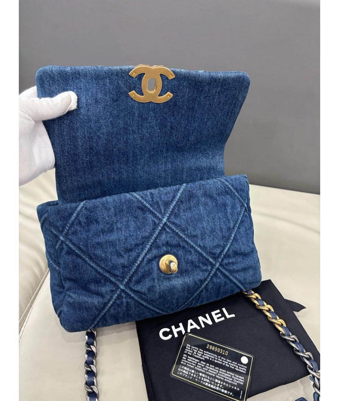 CHANEL Темно-синяя деним сумка через плечо, фото 7