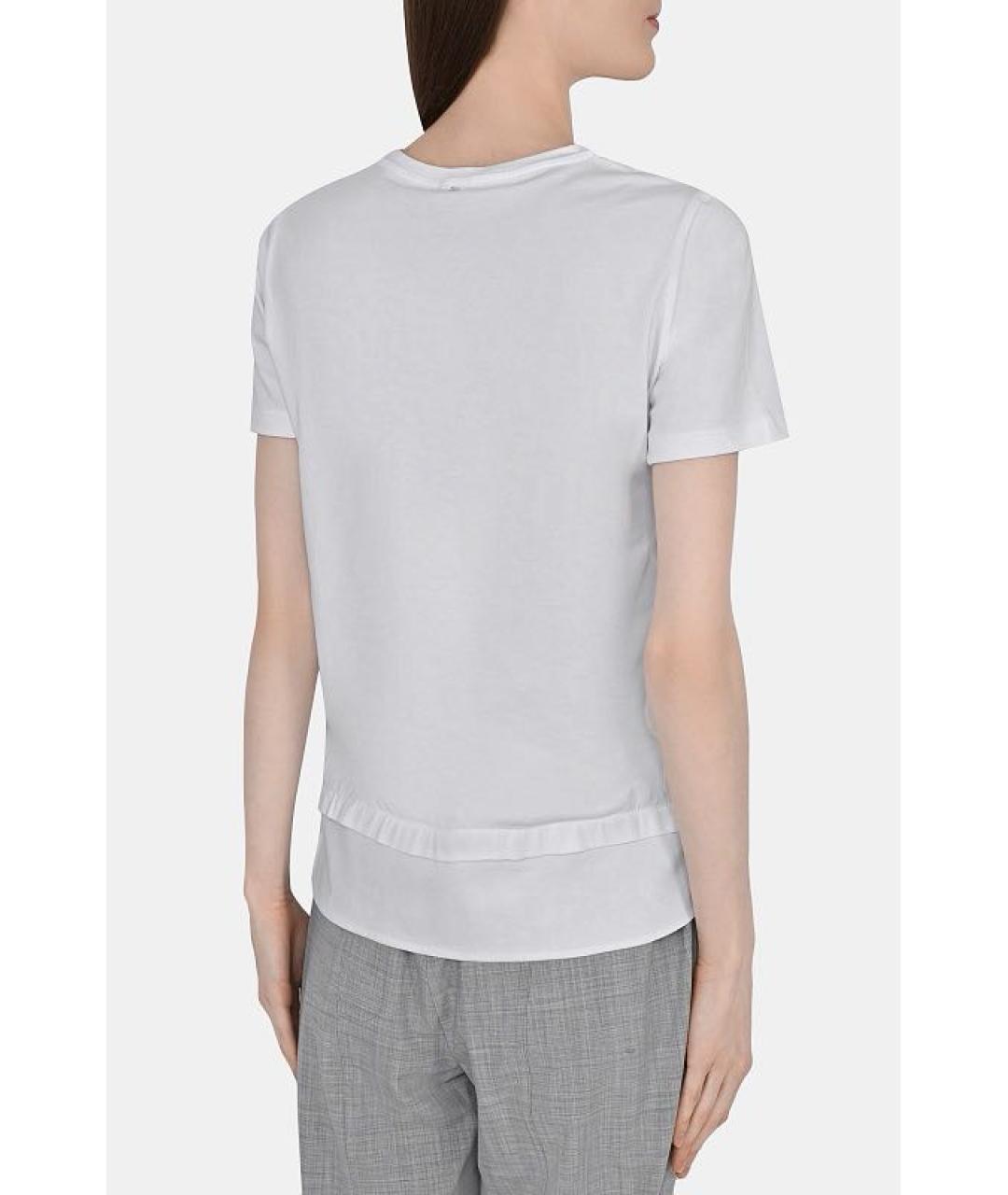 LORENA ANTONIAZZI Белая хлопко-эластановая футболка, фото 3
