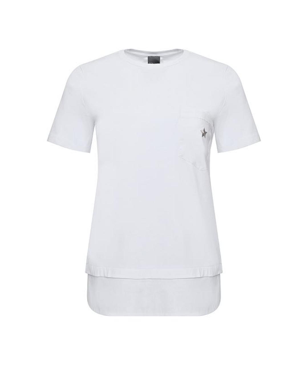 LORENA ANTONIAZZI Белая хлопко-эластановая футболка, фото 1