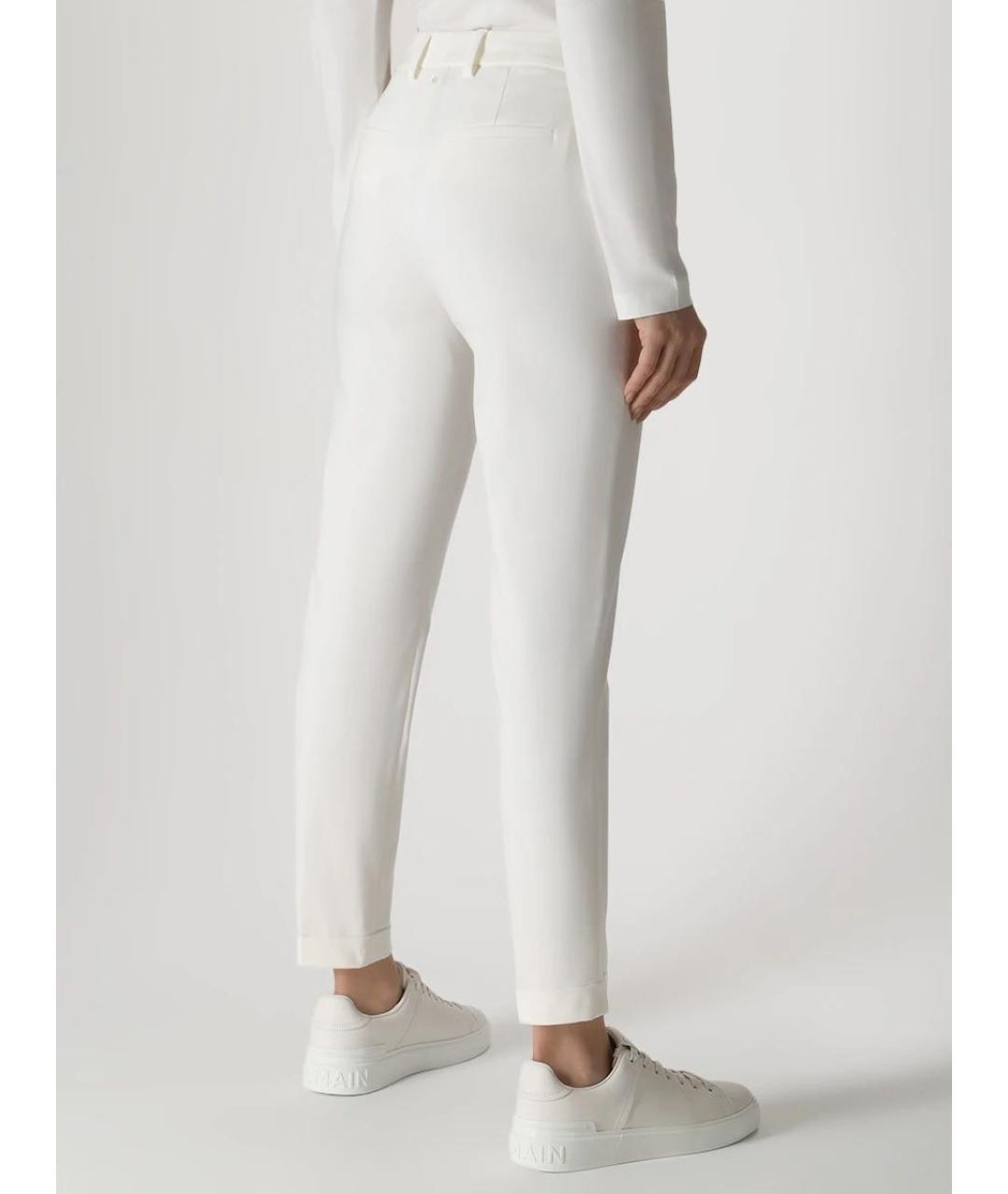LORENA ANTONIAZZI Белые хлопко-эластановые брюки узкие, фото 3