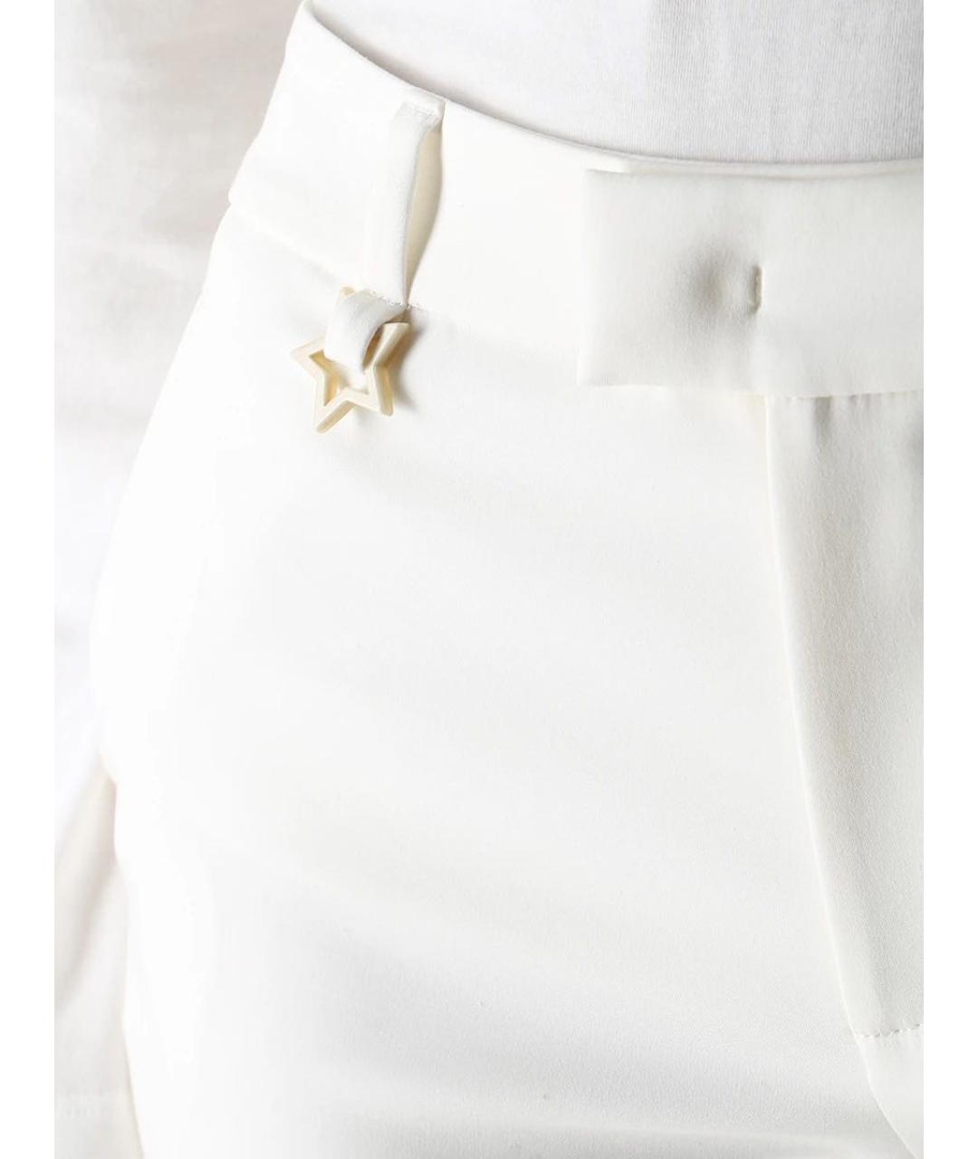 LORENA ANTONIAZZI Белые хлопко-эластановые брюки узкие, фото 4