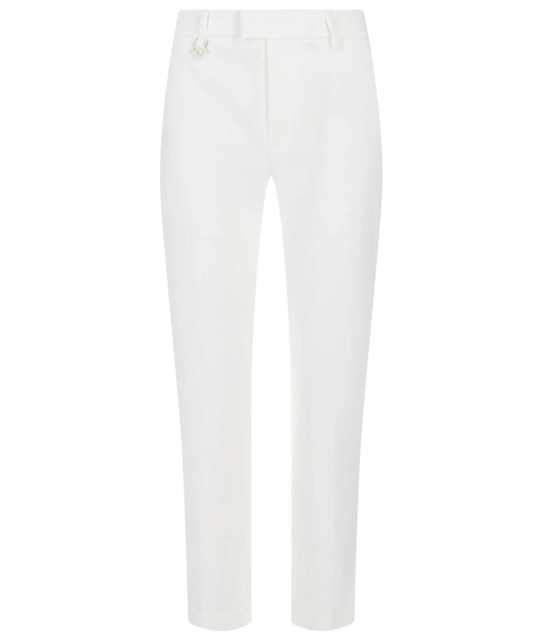 LORENA ANTONIAZZI Белые хлопко-эластановые брюки узкие, фото 1