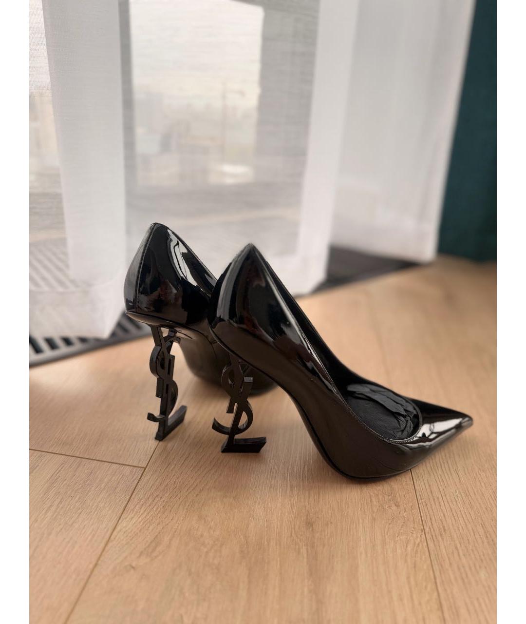 SAINT LAURENT Черные туфли из лакированной кожи, фото 8