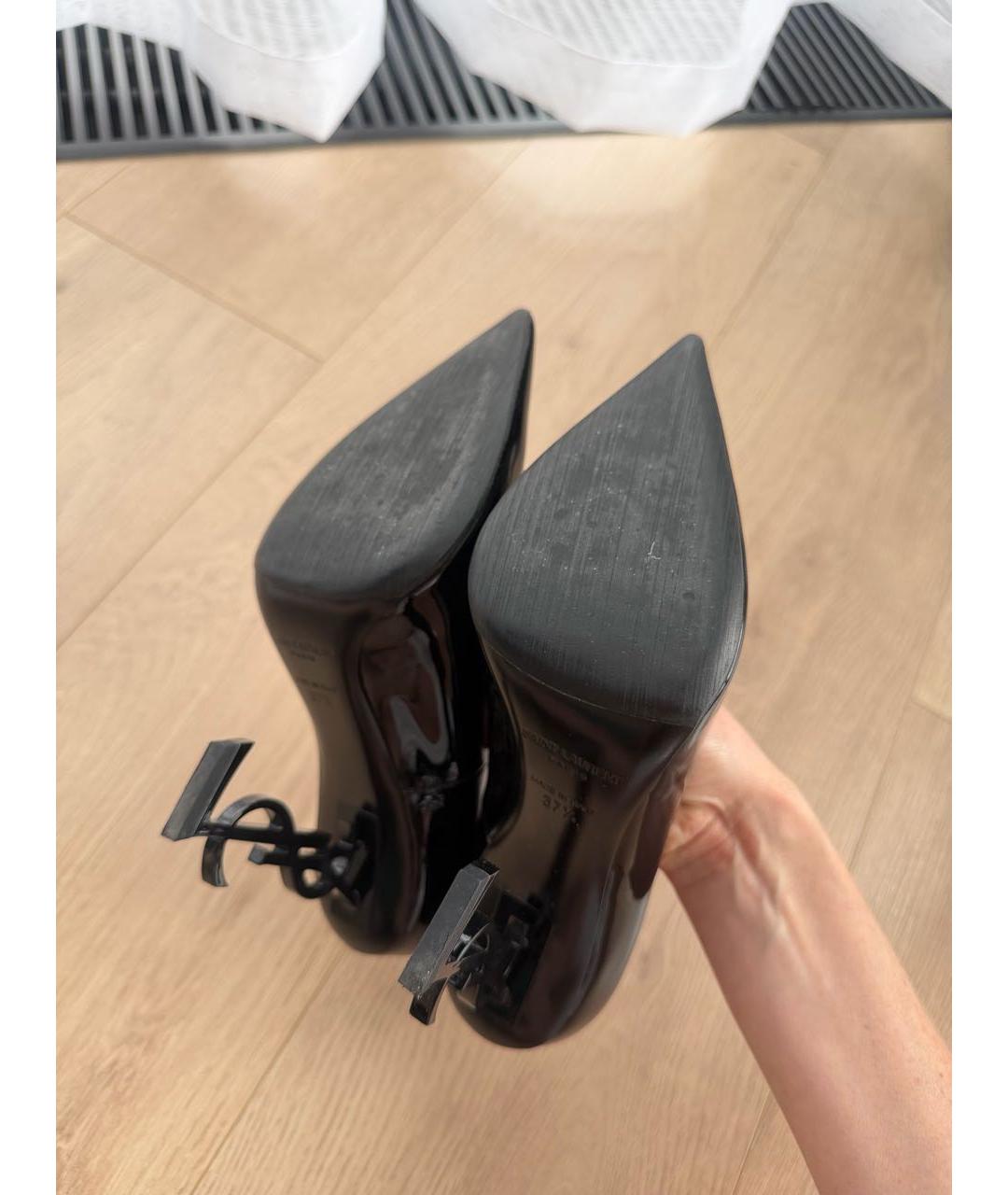 SAINT LAURENT Черные туфли из лакированной кожи, фото 6