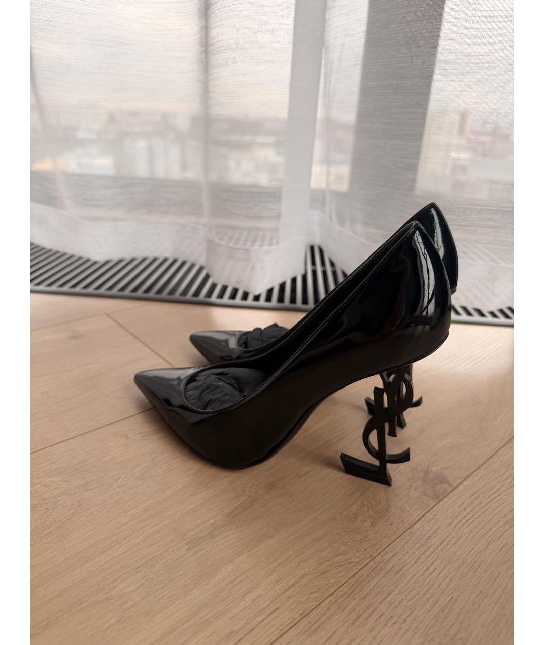 SAINT LAURENT Черные туфли из лакированной кожи, фото 4